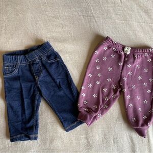 Carter's Denim and Floral Purple Kids Bottoms